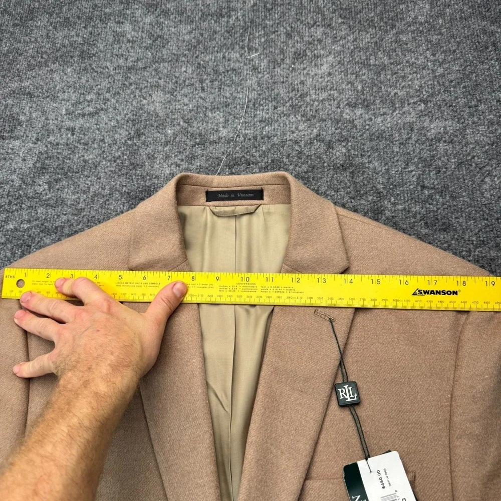 NWT Lauren Ralph Lauren 43R Blazer Lacrosse Camel Wool Silk Cashmere Sport Coat